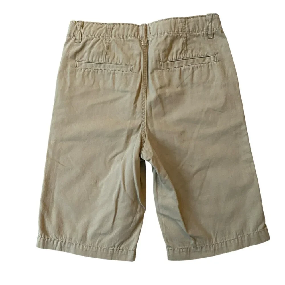 Gap Kids Boys 16 REG khaki tan chino shorts button zip adjustable waist pockets